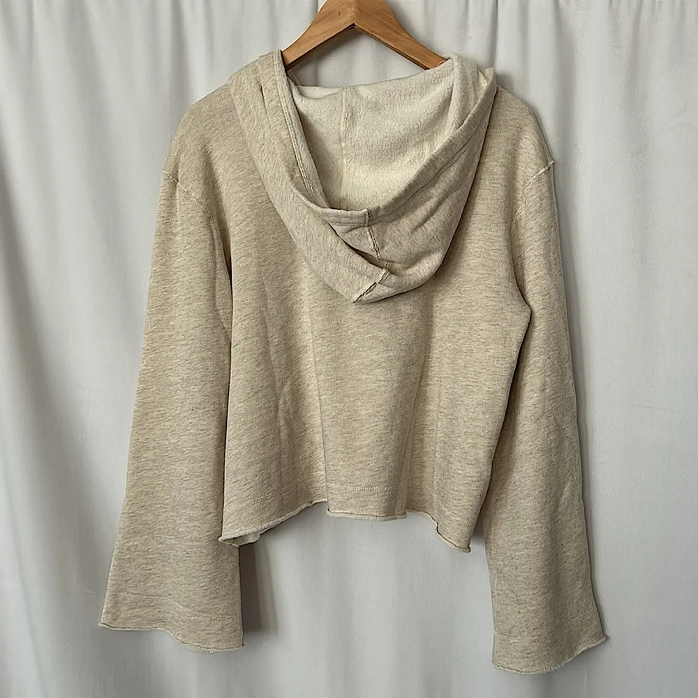 Bella Dahl Comfy Oatmeal Long Sleeve Hoodie Sweatshirt Top **Size L** 🌸🌸 - Picture 2 of 4